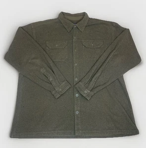 Patagonia Shirt Mens XXL Green Pique Fleece Overshirt Long Sleeve Button - Picture 1 of 8