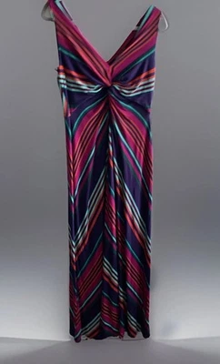 A Pea In The Pod Maternity Maxi Dress Large Striped Sleeveless - Image 1 of 4