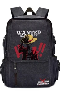 Monkey D Luffy One Piece Canvas Anime Rucksack Strohhut Piraten Neu - Bild 1 von 4