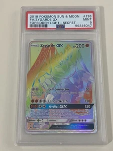 Pokemon Zygarde GX Full Art Secret Forbidden Light PSA 9 - Plus Free Pack! - Picture 1 of 2