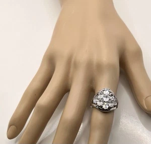 TGW 5.25ct Nine Stunning Cubic Zirconia Cluster Platinum Plated Ring Size 6 - Picture 1 of 22