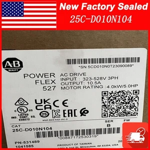 NEW AB 25C-D010N104 PowerFlex 527 AC Drive Free Shipping - Picture 1 of 3