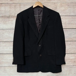 Hart Schaffner Marx Mens Blazer 42R Black Solid 100% Camel Hair Sport Coat - Picture 1 of 10