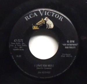 Jim Reeves - I Love You More - 1958 Country 45 - Imagen 1 de 2