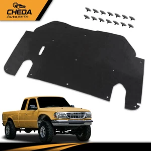 Fit For Ford 1993-1997 Ranger Hood Insulation Pad 1/2" with clips Black - Picture 1 of 12