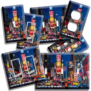 NEW YORK CITY MANHATTAN NIGHT SKY TIME SQUARE BIG APPLE COVER WALL PLATES DECOR - Picture 1 of 19