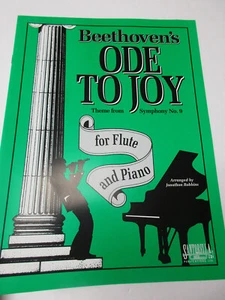 Tema de Oda a la Alegría de Beethoven de la Sinfonía No 9 para flauta y hoja de piano Santorella - Imagen 1 de 4