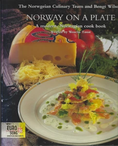 SIGNED BY 1996 GOLD MEDAL NORWGEIAN CULINARY OLYMPIC TEAM, NORWAY ON A PLATE - Imagen 1 de 5