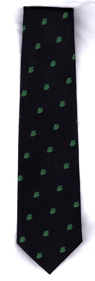 Talbott Studio 100% Silk Men's vintage Classic Ties Green Leaves on Black - Image 1 of 1