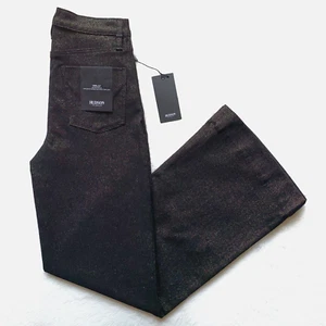 Jeans pantaloni donna Hudson Holly vita alta nero oro gamba larga nuovi con etichette taglia 26 - Foto 1 di 12
