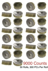 9000 Count Siding Nails 1-3/4x .092” Collated Wire Coil Nail, 15 Degree - Picture 1 of 4