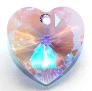 COLGANTE CORAZÓN SWAROVSKI 6228, RECUBRIMIENTO PERSONALIZADO AZUL ZAFIRO CLARO GLACIAL, 28 MM - Imagen 1 de 1