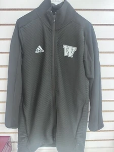 Washington Huskies Jacket Women Small Black Full Zip Long COLD RDY Thick Coat - Picture 1 of 9