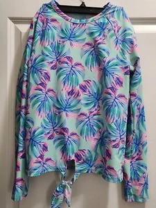 THE CHILDREN'S PLACE GIRLS OMBRE LEAF 3 PC SWIMSUIT NEON SOFT MINT Sz XL (14) - Picture 1 of 6