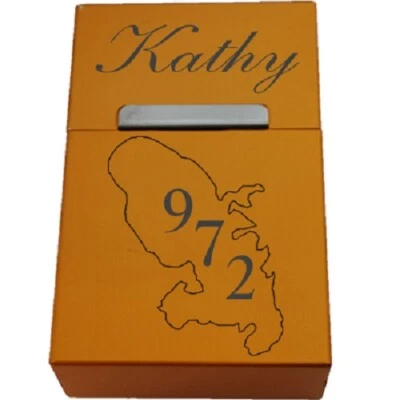boite a cigarette or aluminium anodisé+Guadeloupe 972  + prénom au choix - Photo 1/4