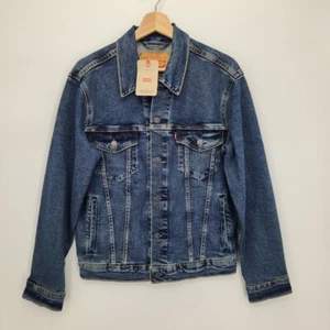 Nueva Chaqueta de Camionero Levis Para Hombres De Colección Denim Relajada Azul Jean Talla Pequeña - Imagen 1 de 3