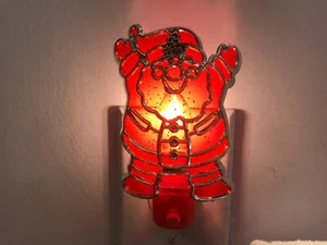 Christmas night light Santa red suit silver outline CH3067 - Picture 1 of 4