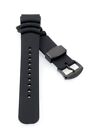 Premium Rubber Diver Watch Strap Model Rafting-P Black 20mm, Comp. Seiko