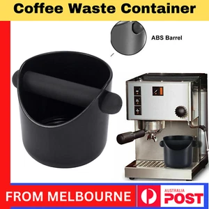 Coffee Waste Container Grinds Knock Box Tamper Tube Bin Black Bucket Au - Picture 1 of 9