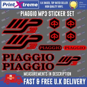 Piaggio MP3 Decals Stickers red and black 125 250 300 310 400 500 510 - Picture 1 of 7
