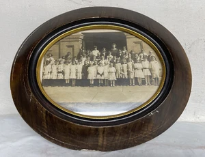 Antique Oval Picture Frame 10”x 12” w/School Class Photo Uniontown Pa 1912 - Picture 1 of 6