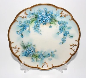 AK Limoges France Blue Floral & Gold Scalloped Edge Plate – 6 .5” | Minnie Luken - Picture 1 of 5