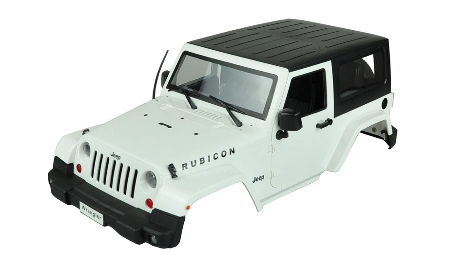 JEEP RUBICON SCALE  1:10 GELÄNDEWAGEN KAROSSERIE WEIß ABS KUNSTSTOFF UVP 87,-€ - Bild 1 von 1