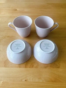 Rorstrand Swedish Grace Rose Pink Mug Cup Bowl 12cm 4 Piece Set Louise Adelborg - Picture 1 of 5