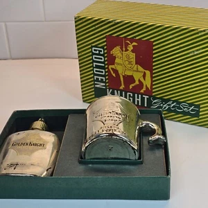 Vintage Shaving Mug Soap Gift Set Golden Knight Ansehl St. Louis Original Box  - Picture 1 of 11
