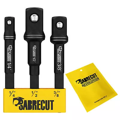 SabreCut Impact Rated Drill Driver Socket Adapters Set 1/4'' Hex Drive