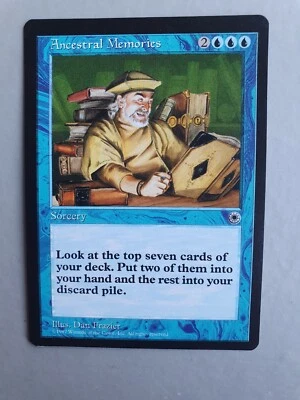 Ancestral Memories , MTG Portal (1997) Rare Blue Sorcery NM - Image 1 of 2