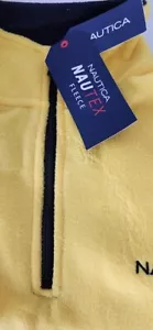 NWT Nautica Men Quarter Zip Collar LS Fleece Sweater OLD GOLD - Picture 1 of 4