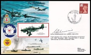 RAFA3c The Skirmishing RAF Cover Signed Battle of Britain Ace GEORGE UNWIN DSO - Picture 1 of 5