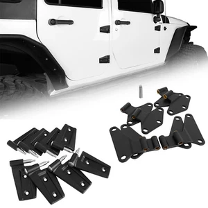 Fit 2007-2018 Jeep Wrangler JK Body Door Hinge Replacement Set Powder Coat 16pcs - Foto 1 di 13