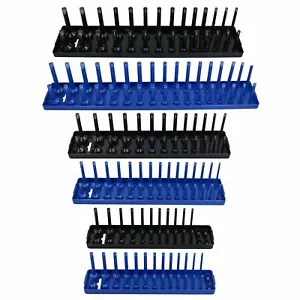 Metric Imperial Socket Tray Rack Holder Shallow + Deep Sockets 1/4" 3/8" 1/2" - Picture 1 of 3