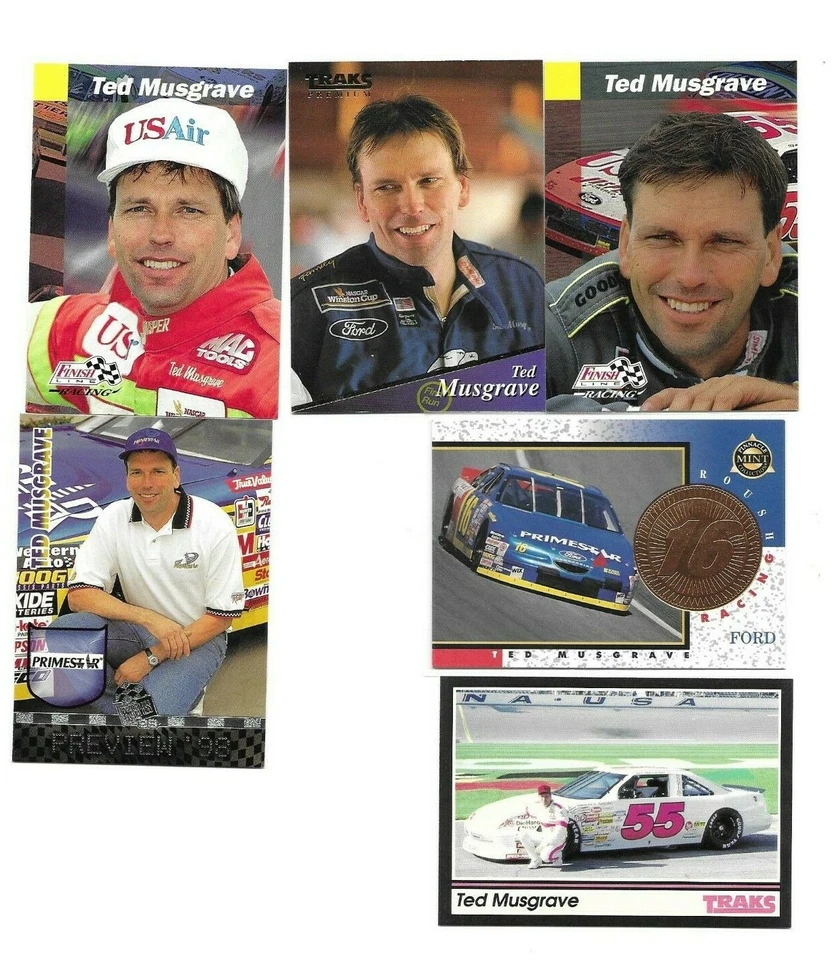 NASCAR 6 TED MUSGRAVE RACING CARDS BORN IN FRANKLIN WISCONSIN - Image 1 of 1