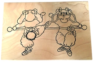 Stamps Happen Rubber Stamp Bunny Rabbit Ballerina Dancer Ballet Barre Dancing - Picture 1 of 4