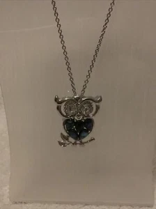 Stainless Steel Abalone Shell Owl Necklace/Brooch New Size 24” - Picture 1 of 5