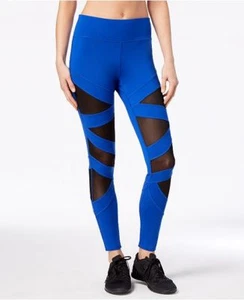 NWT $49 Jessica Simpson The WARM UP Cobalt  Mesh Inset Yoga Leggings Women's XS - Picture 1 of 3
