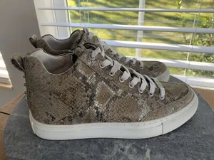 J/Slides Womens Size 7.5M Leather Gold Silver Platform Shoes Sneakers - Picture 1 of 11