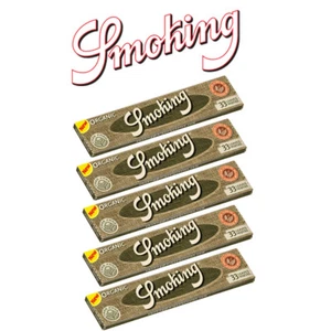 Smoking Organic 5 Heftchen King Size Paper・5 x 33 Blättchen Long Paper Original - Imagen 1 de 2