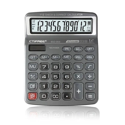 Desktop Calculator 12 Digit Large Solar  and LCD Display Big Button A4Z9 - Image 1 of 4