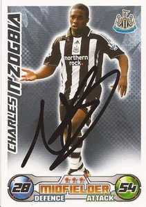 CHARLES N'ZOGBIA SIGNED NEWCASTLE 2008/2009 MATCH ATTAX TRADING CARD+COA - Picture 1 of 1