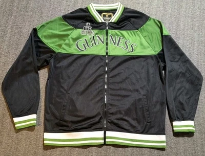 Vintage Guinness Track Jacket XXL 2000s Official Beer Merch Green & Black Zip-Up - Image 1 of 4