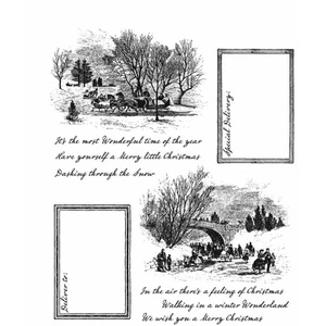 Estampillas de goma montadas de Tim Holtz de estampadores anónimos escénicas de vacaciones CMS391 - Imagen 1 de 4