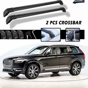 2PCS Crossbar For Volvo XC90 2016-2025 Roof Rack Cargo Bars Luggage Kayak Black - Picture 1 of 12