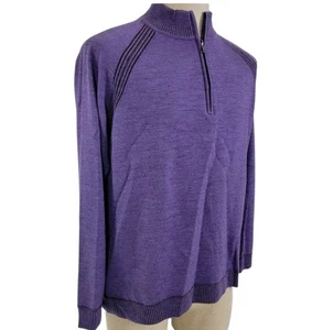 ROBERT GRAHAM Men's Purple Jovanni Heathered Wool Sweater Size Large  - Picture 1 of 16