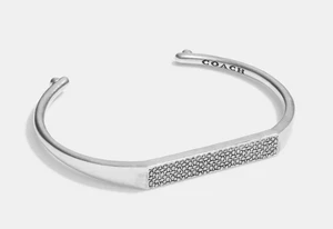 Brazalete Coach para hombre/unisex de plata de ley 925 con identificación (CO275) - NUEVO CON ETIQUETAS - Imagen 1 de 6