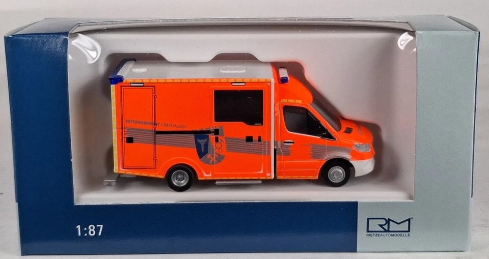 Mercedes-Benz Sprinter `18 Was-Design Rtw Pompieri Oberhausen 1:87 Rietze 76286 - Immagine 1 di 1