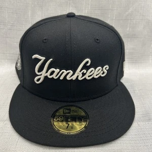 New York Yankees 50th Year New Era 59Fifty Black Fitted Hat 7 5/8 - Picture 1 of 6